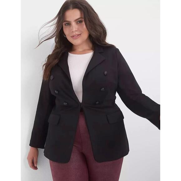 Lane Bryant Jackets & Blazers - Lane Bryant Women’s Classic Black Silhouette Double Breasted Blazer‎ NWT Sz 18